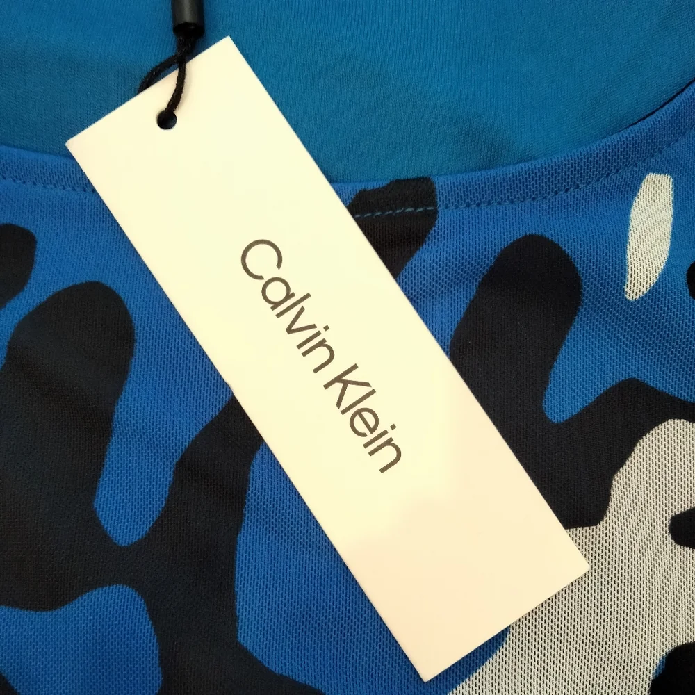 NWT XL Calvin Klein Blue Camo Sleeveless Top - Picture 3 of 10
